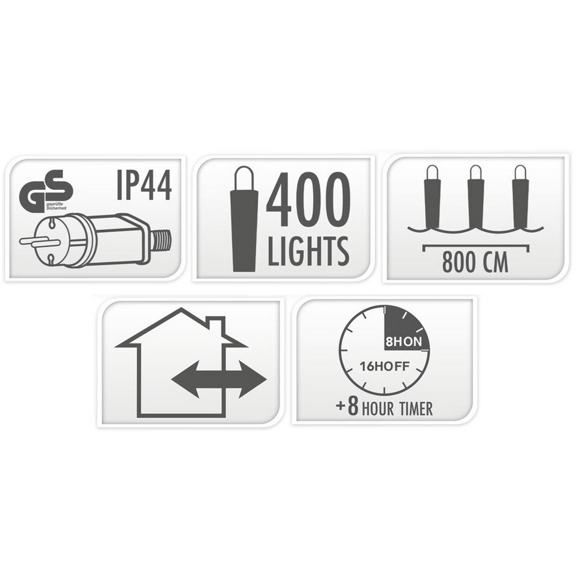 LICHTERKETTE Wassertropfen 400 LED - Multicolor, Kunststoff (800cm) - Home Styling Collection