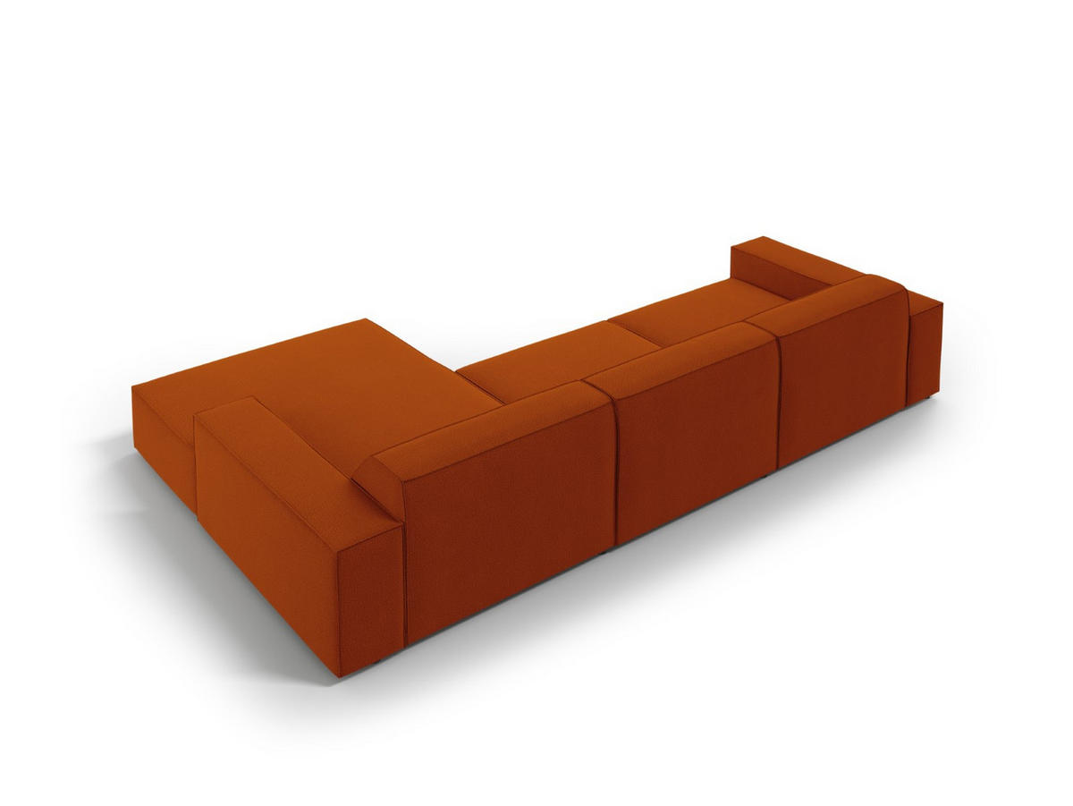 ECKSOFA rechts Jodie aus strukturiertem Stoff terrakotta 4 Sitzplätze - Terracotta, Textil (166/284cm) - Micadoni