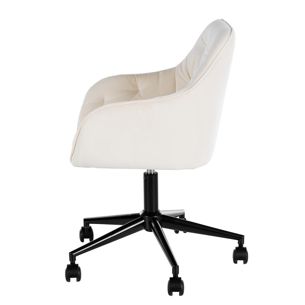 BÜROSTUHL - Samt - Beige/Schwarz, Kunststoff/Metall (56/80/56cm) - home24