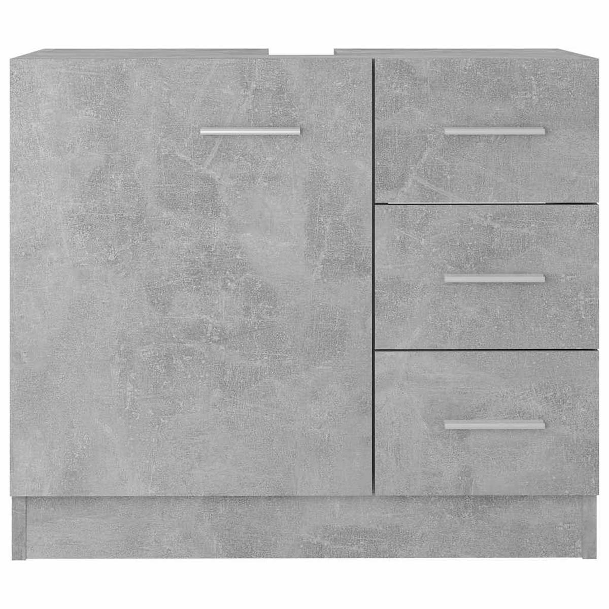 WASCHBECKENUNTERSCHRANK Betongrau 63/30/54 Cm Holzwerkstoff - Grau, Holzwerkstoff (30/54/63cm) - vidaXL