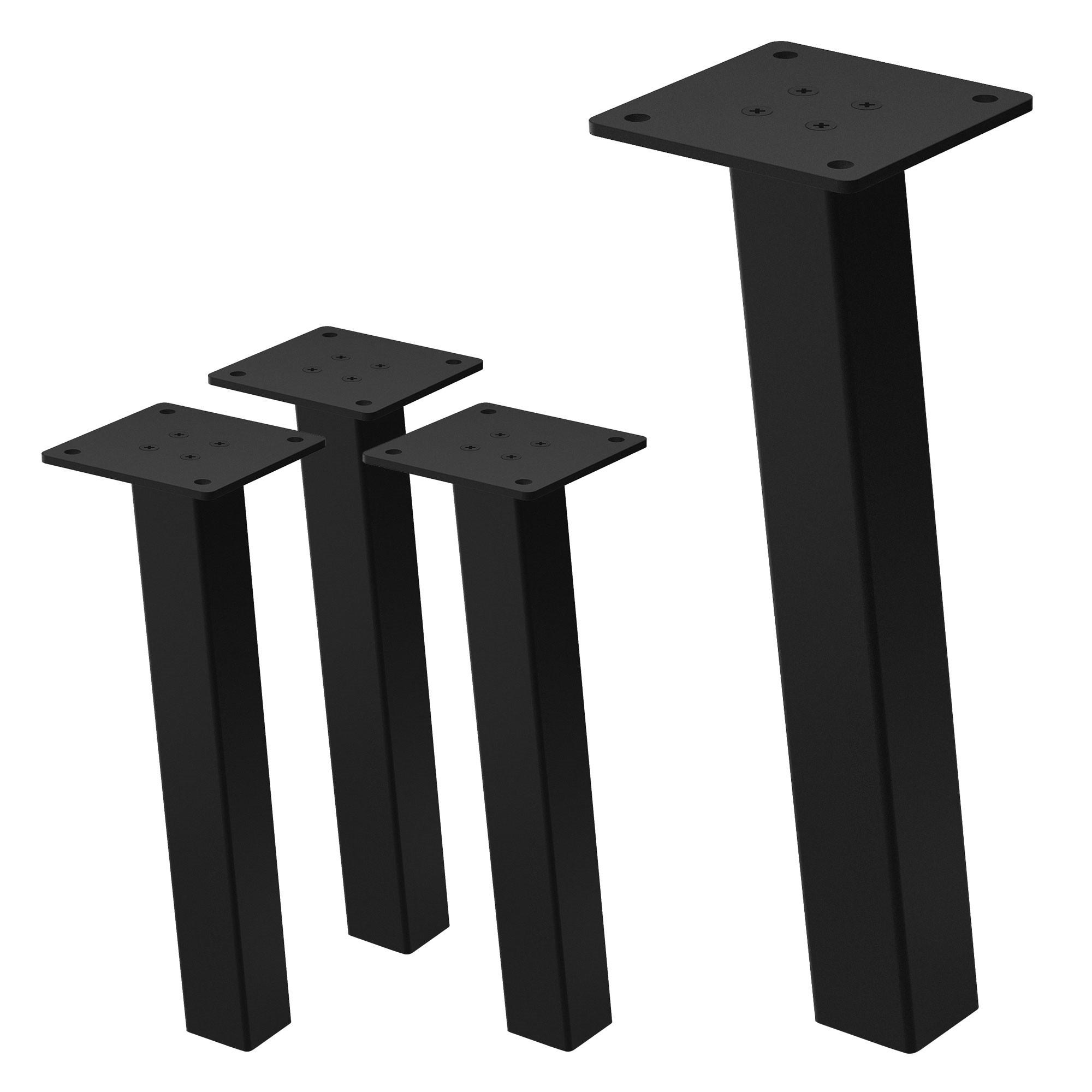 TISCHBEINE 4er Set I-96GRAD-Design H:30 cm Schwarz 4x4 cm - Schwarz, Metall (4/30/4cm) - ML-DESIGN