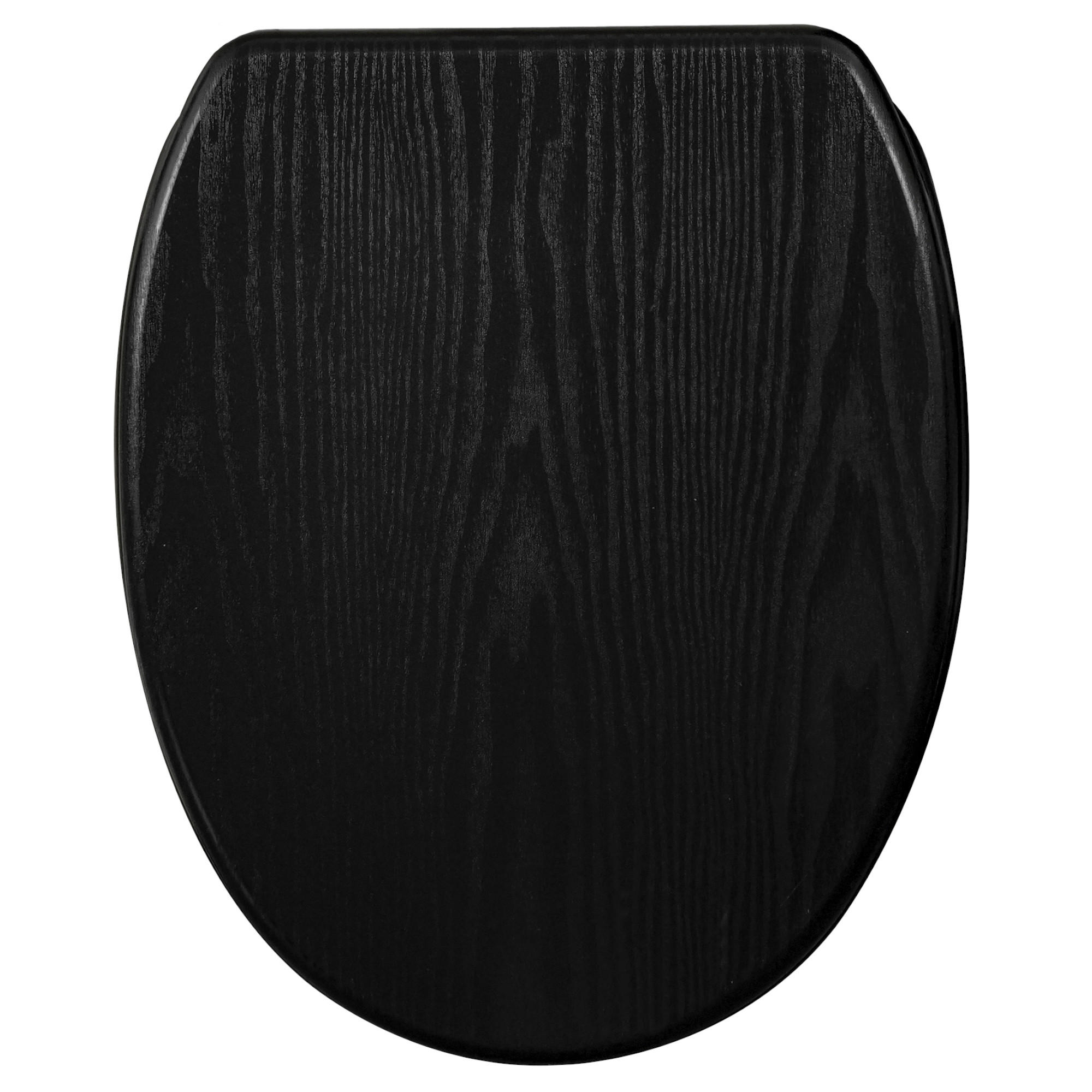 WC-SITZ mit Absenkautomatik & Top Fix Black Wood - Schwarz, Holzwerkstoff (37.7/5.5/48cm) - Sanilo