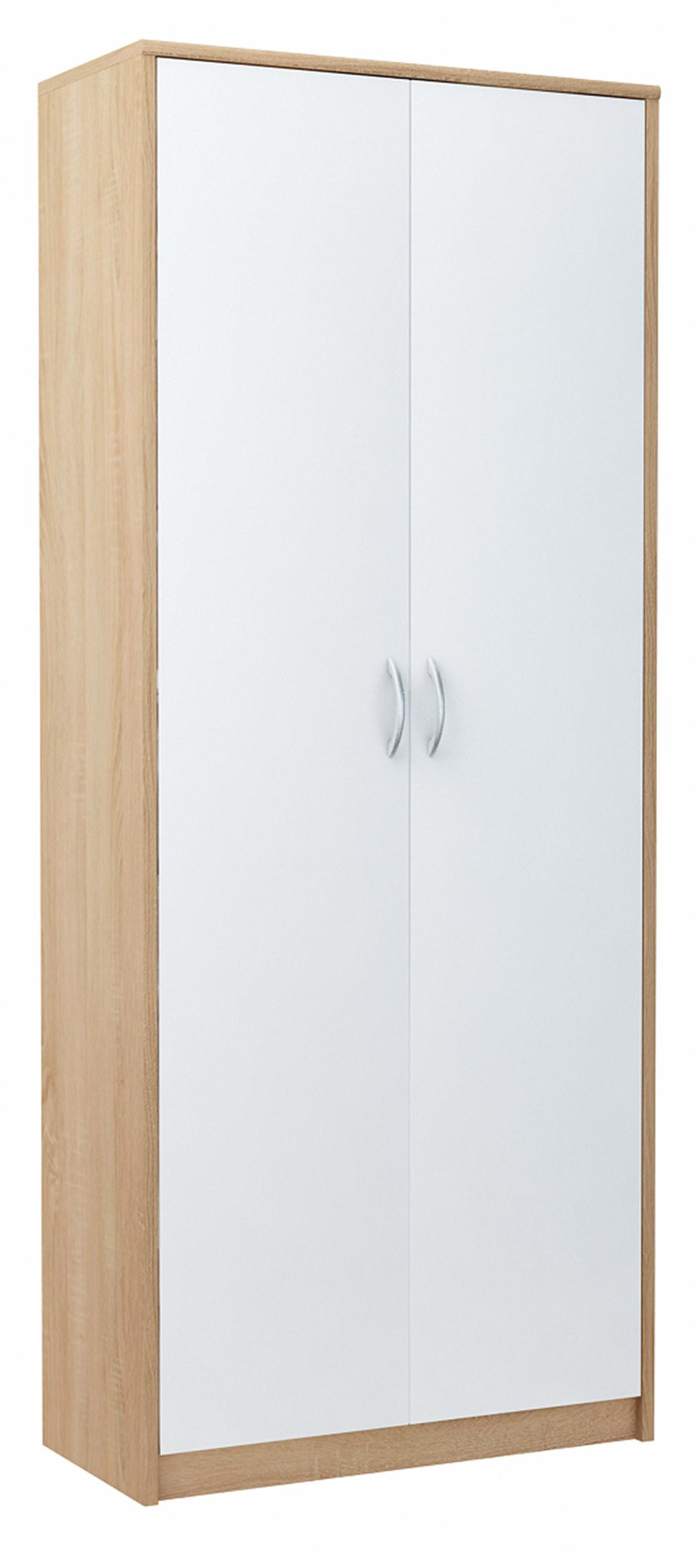Matkam Möbel Bücherregal Sonoma Eiche, Weiß 74x180x35 cm