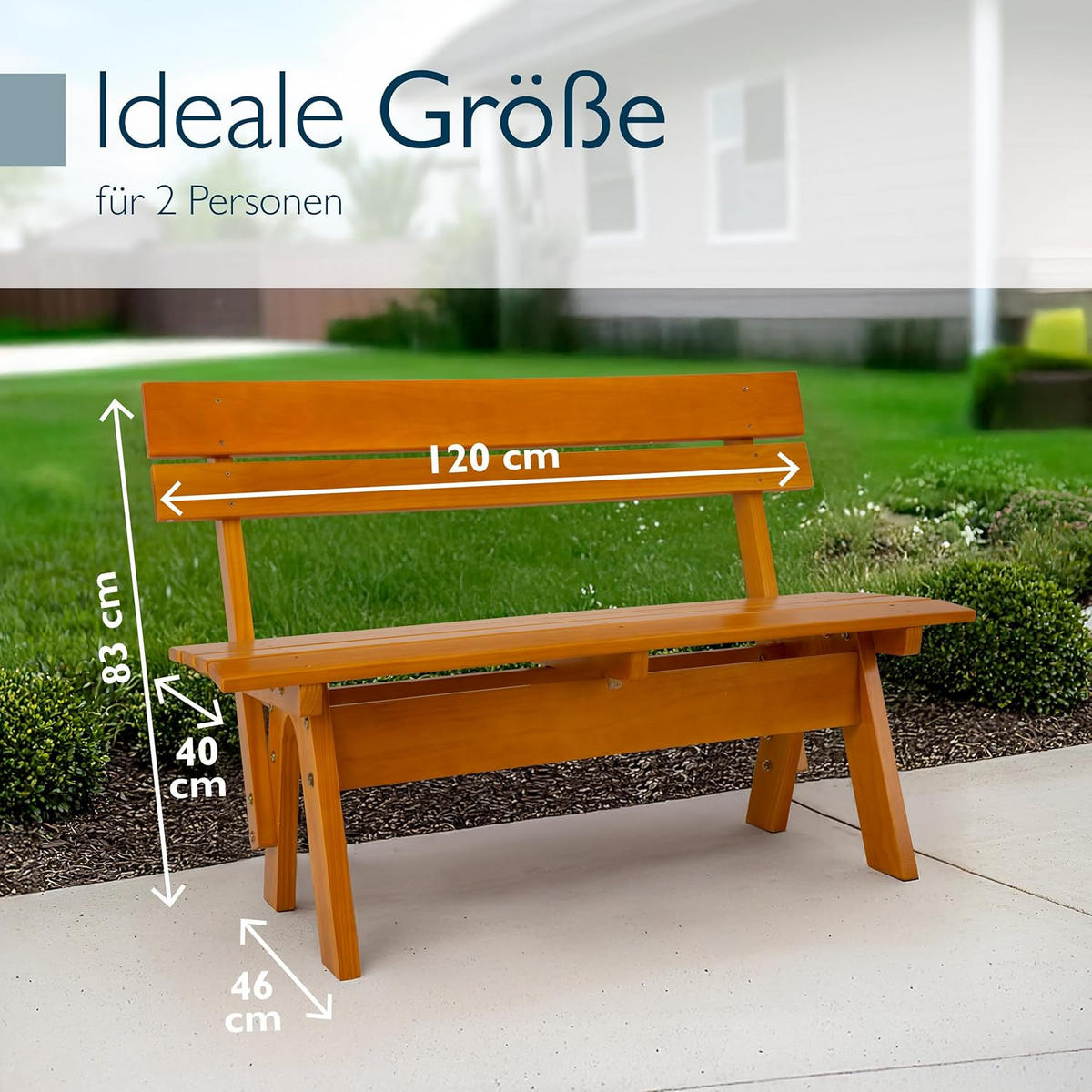 GARTENBANK Tromsö GR 120cm - Braun, Holz (42/60/120cm) - Beautissu 