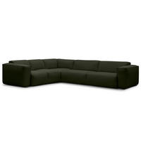 ECKSOFA mit Rundecke - Schwarz/Grau, Kunststoff/Textil (325/260cm) - home24