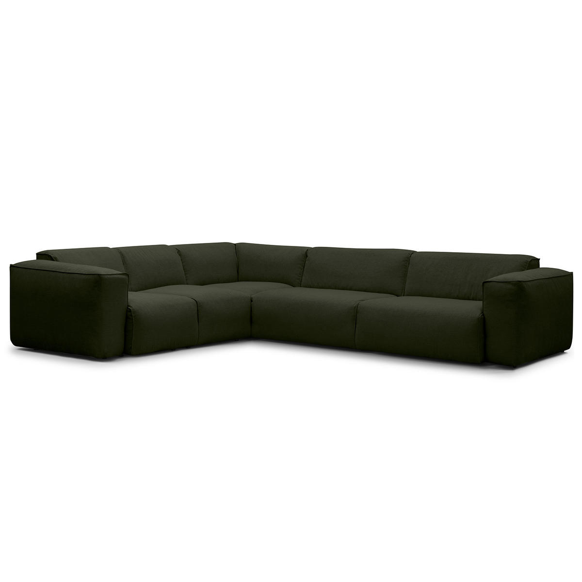 ECKSOFA mit Rundecke - Schwarz/Grau, Kunststoff/Textil (325/260cm) - home24
