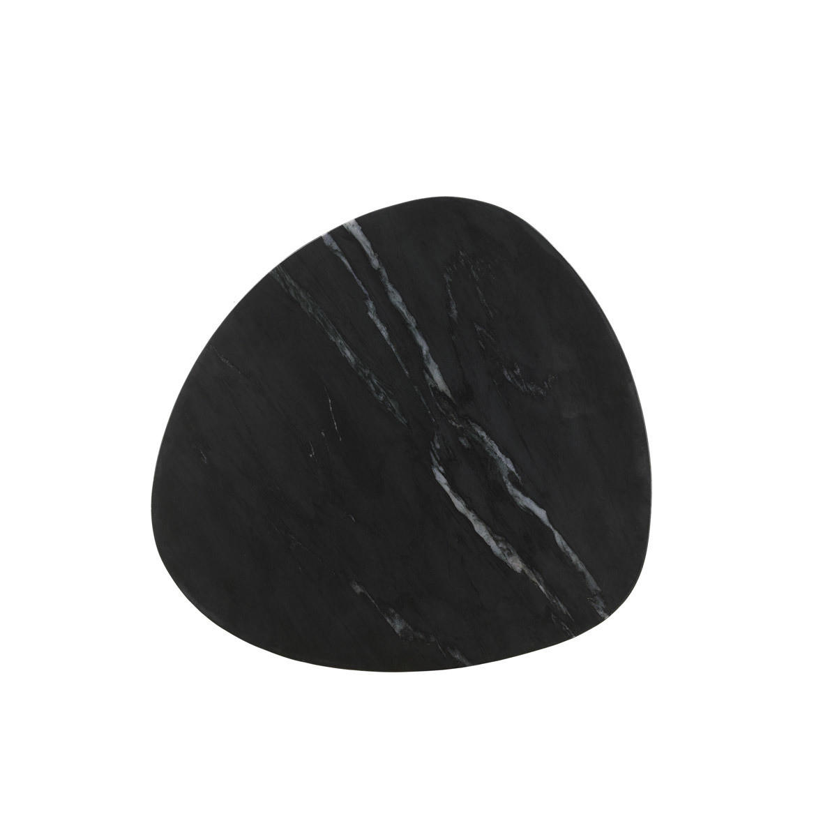 COUCHTISCHE Oval Ausziehbar Schwarzer Marmor Metall 2er-Set PLATZ - Schwarz, Stein (72/67/45cm) - Miliboo