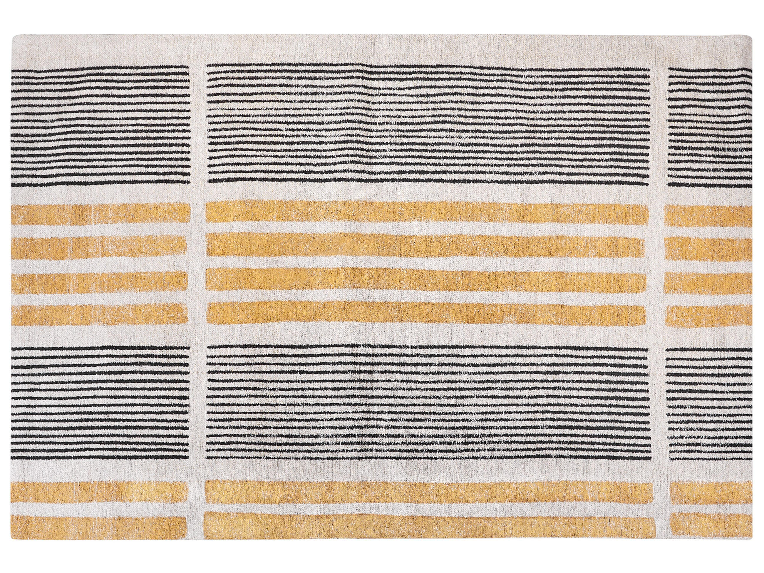 TEPPICH geflochten Katra 300/200 cm - Gelb, Textil (200/300cm) - Beliani