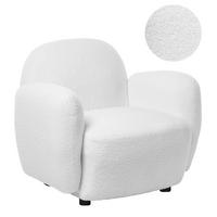 SESSEL Bouclé Weiß Jule - Schwarz/Weiß, Kunststoff/Textil (89/77/82cm) - Beliani