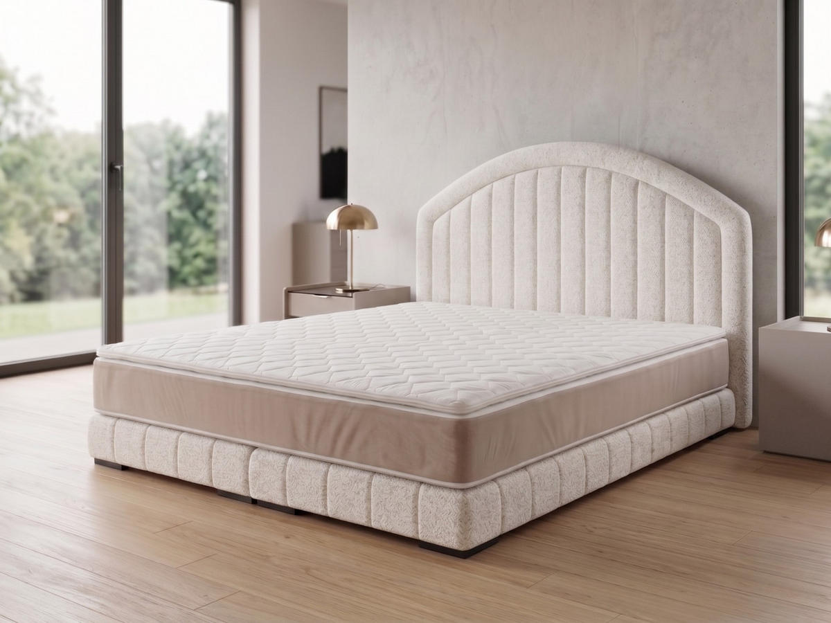 POLSTERBETT LEON2 140x 200 cm Farbe: Creme - Creme, Textil (140/200cm) - A&J MöbelLand