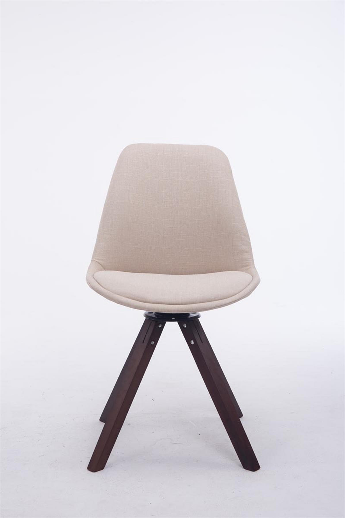 DREHSTUHL Stoff creme - Walnussfarben/Creme, Holz/Textil (48/84/56cm) - CLP