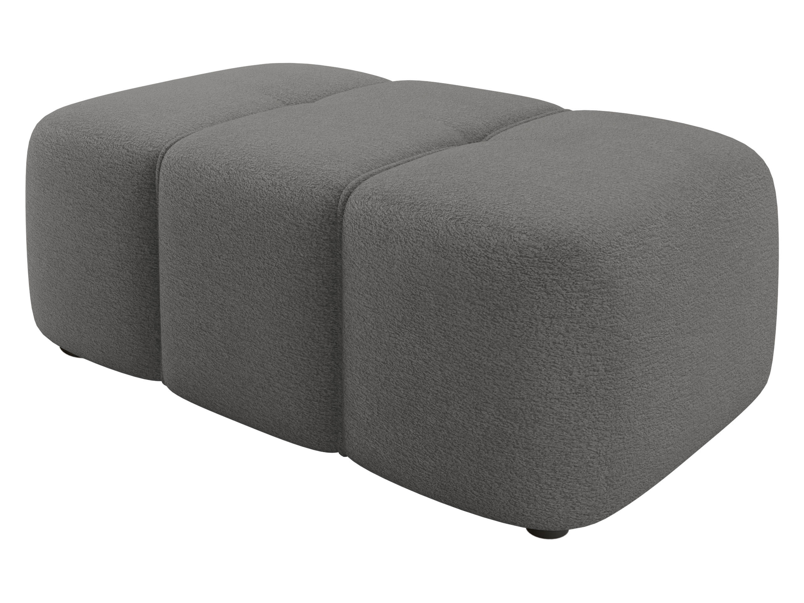 POLSTERHOCKER Furyn - Greige/Schwarz, Holzwerkstoff/Kunststoff (93/38/62cm) - MIRJAN24