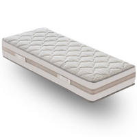 TASCHENFEDERKERNMATRATZE 80x200, Höhe 25 cm, 5 cm Memory-Schaum, PARIGI - Weiß, Textil (80/200cm) - iLoveSleep