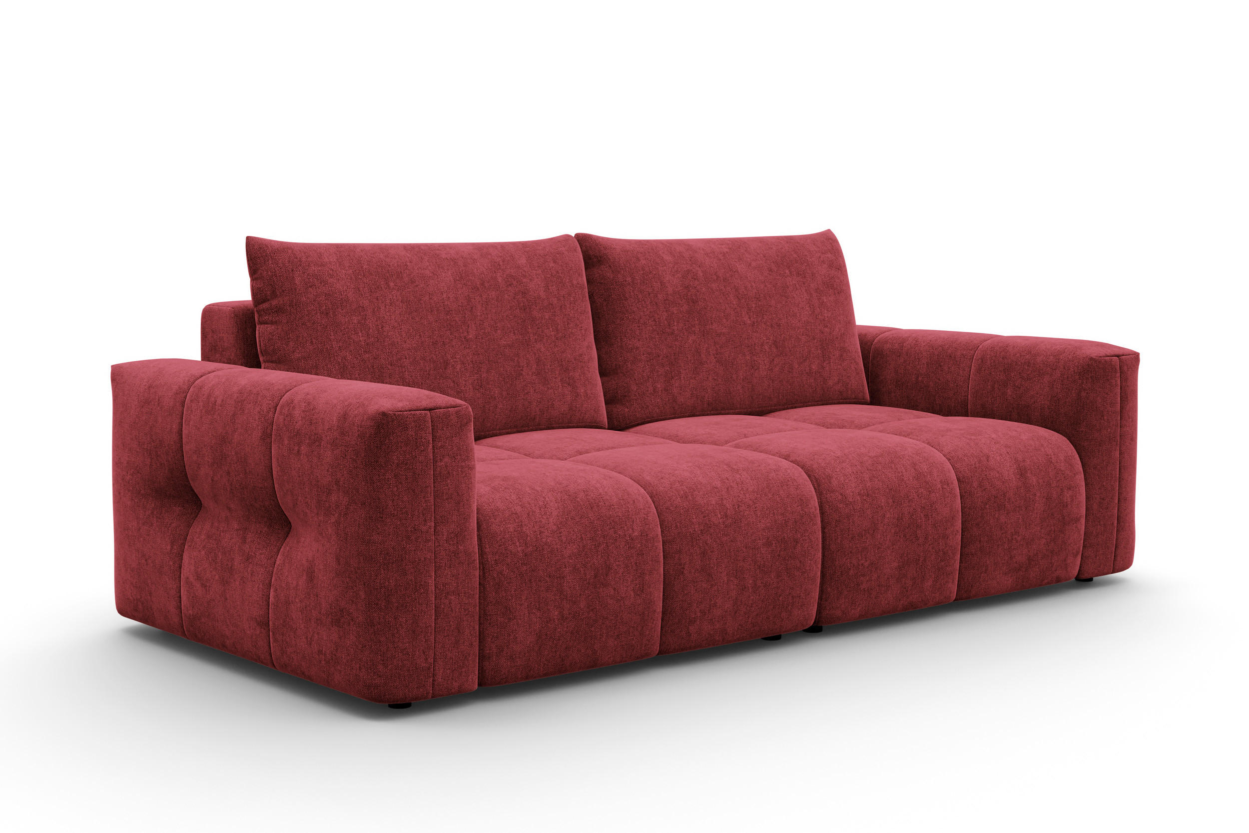 SOFA VERONA 3-Sitzer, Dunkelrot - Schwarz/Dunkelrot, Holz/Textil (224/83/110cm) - Courtois Laville