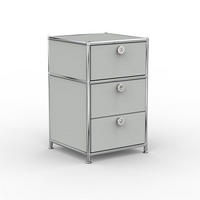 BÜRO-STANDCONTAINER, Metall, 40cm, 1 Schublade + 1 Doppelschublade, Lichtgrau - Chromfarben/Silberfarben, Metall (40/62.7/39.7cm) - Versee