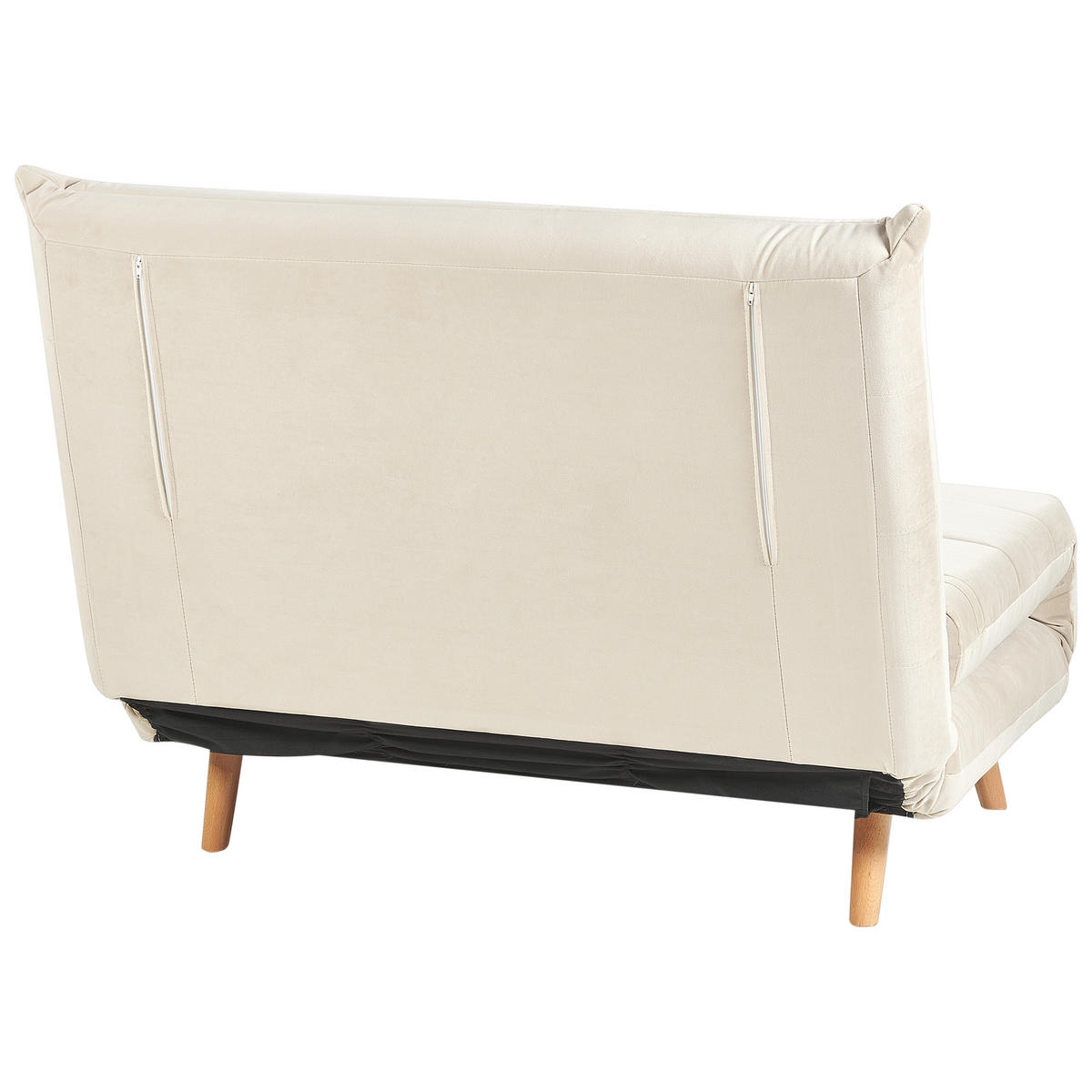 1-SITZER-SCHLAFSOFA Samtstoff Creme Setten - Creme, Textil (104/82/190cm) - Beliani