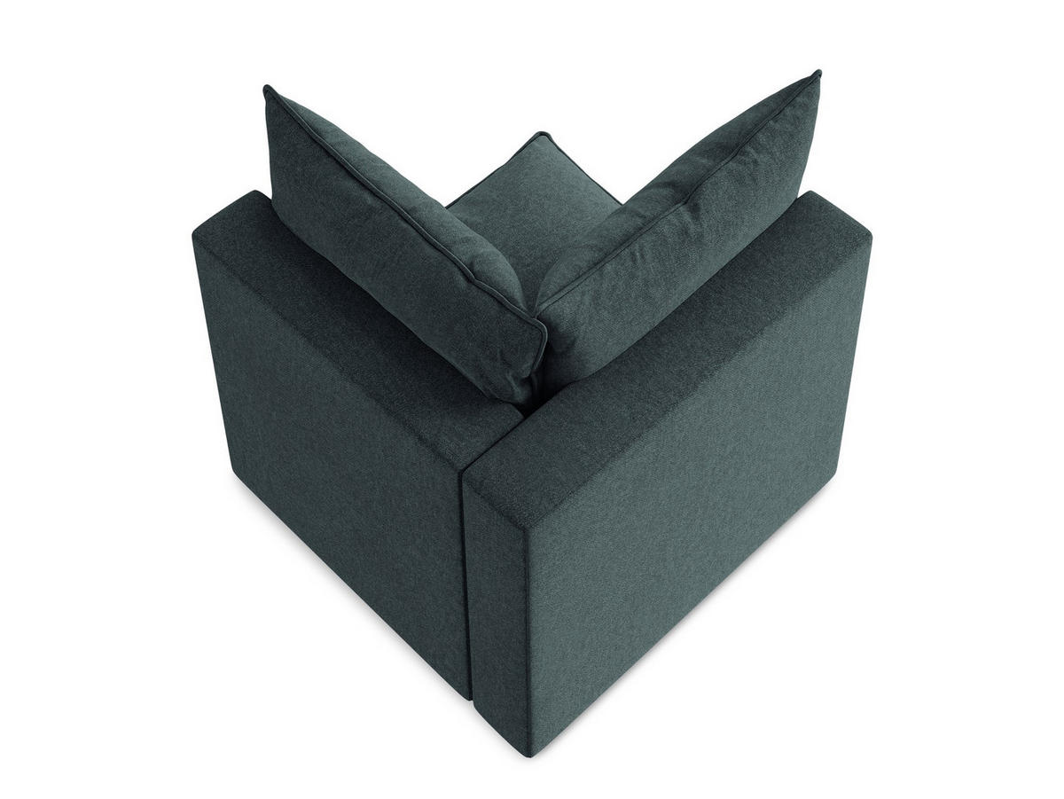 SOFAELEMENT Samt Stoff Blau - Blaugrau/Schwarz, Holzwerkstoff/Kunststoff (90/77/90cm) - Makamii
