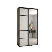 SCHWEBETÜRENSCHRANK 235,2/140/45 2-türig - Schwarz/Weiß, Holz/Metall (140/235/45cm) - Abiks Möbel