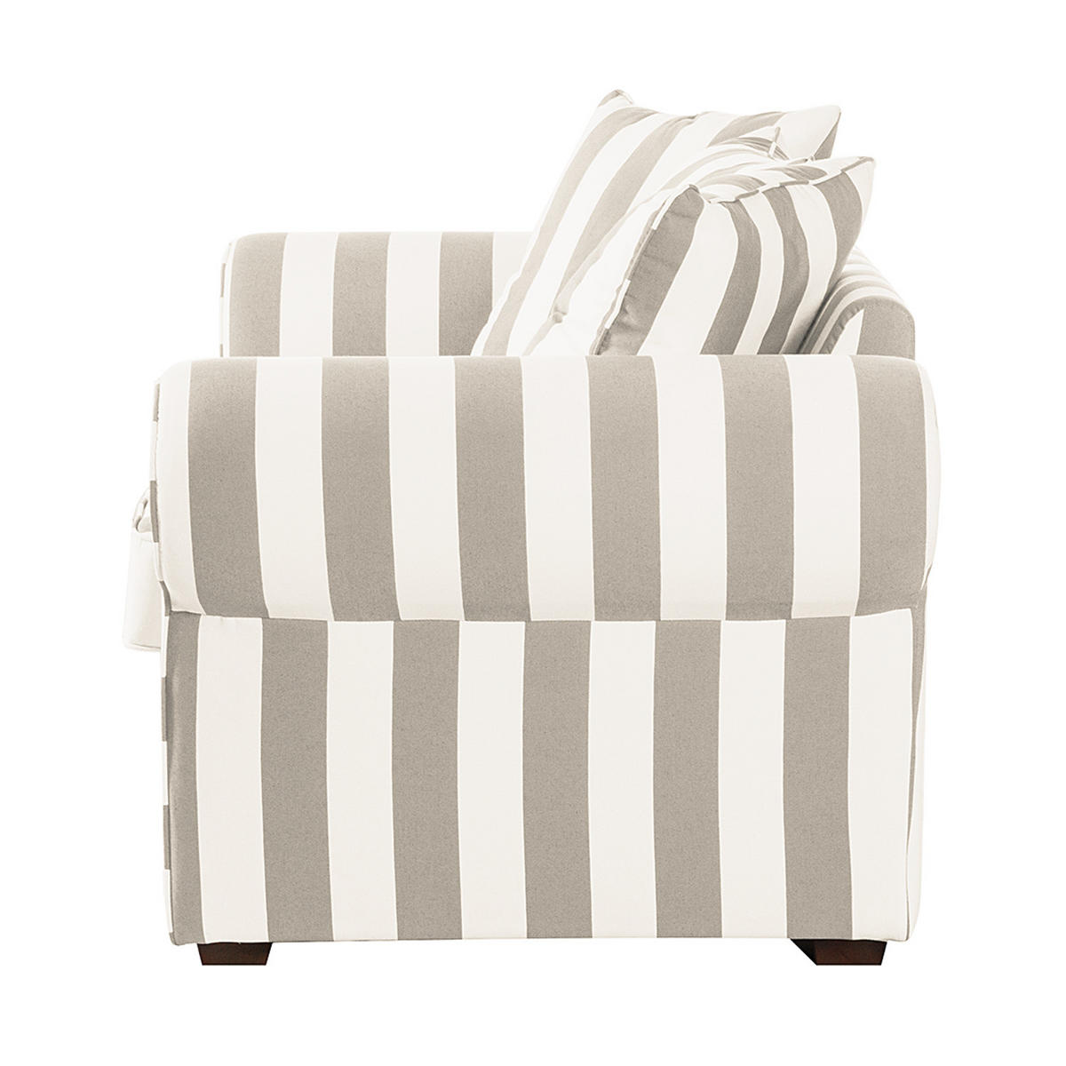 2-SITZER SOFA - Webstoff - Beige gestreift - Beige, Textil (187/88/88cm) - home24