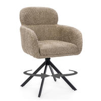 STUHL BIONE drehbar gepolsterter mit Steppung - beige - Boucle - Sandfarben/Beige, Textil/Metall (58/88/59cm) - NEW HOME