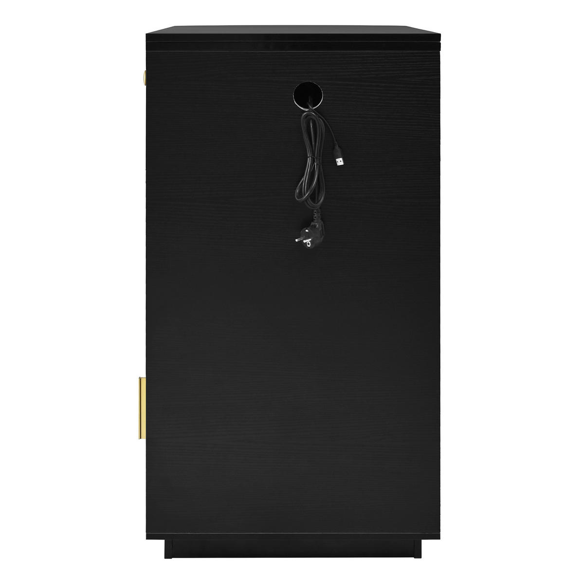 SIDEBOARD 120x50x95.5 cm Schwarz mit LED-Beleuchtung & Ladestation - Schwarz, Holzwerkstoff (120/95.5/50cm) - Modfu