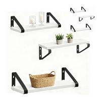 WANDREGAL-SET - Weiß, Holzwerkstoff/Metall (40/11/12cm) - Relaxdays