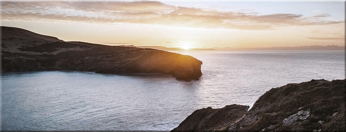 GLASBILD 80x30 cm Sonnenuntergang - Gelb, Glas (80/30cm) - artissimo