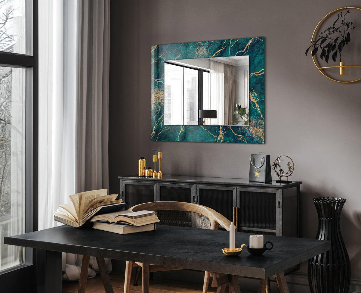 SPIEGEL 80 x 60 cm Rechteckig mit Aufdruck - Grün, Glas (80/60/0.4cm) - TULUP