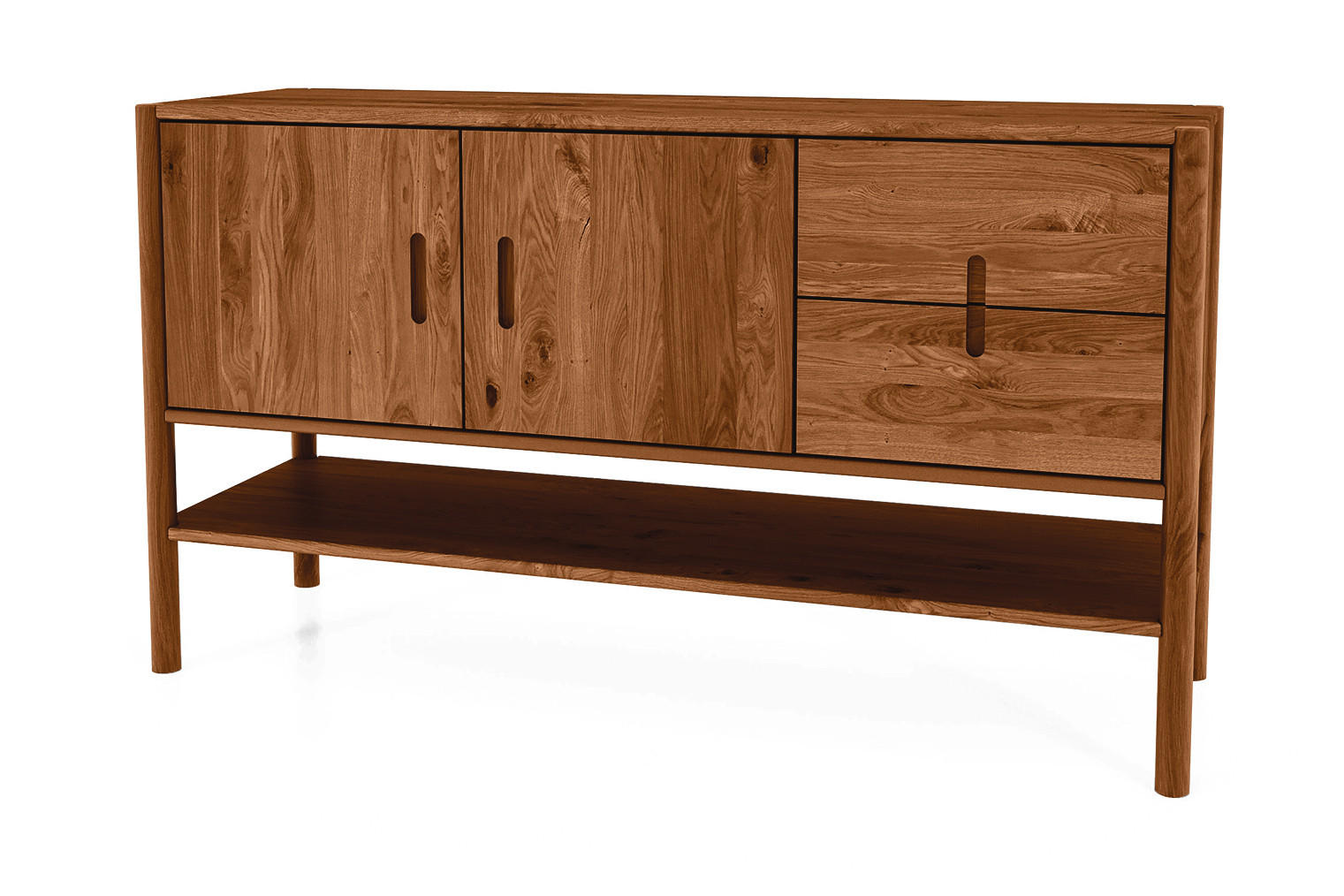 KOMMODE INA Wildeiche - Mokka, Holz (142/81/46cm) - byoak