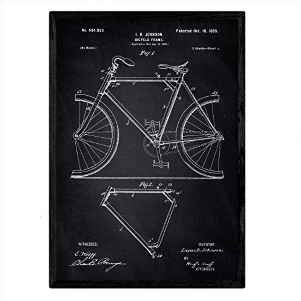 POSTER Marco Patent Fahrrad A3 Rahmenlos - Klar, Papier (29.7/5/42cm) - Nacnic