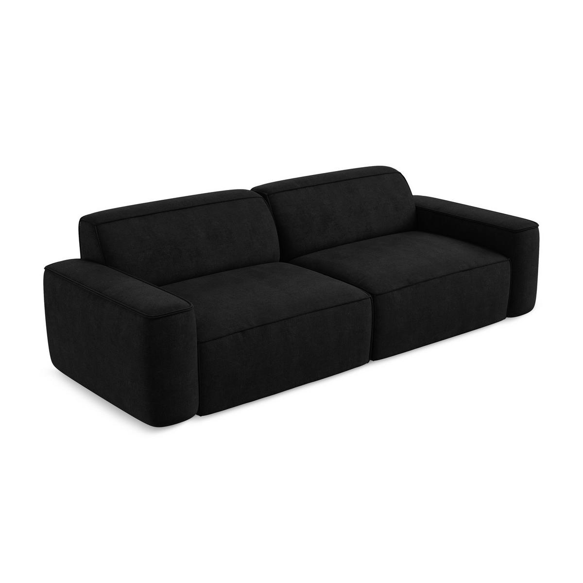 4-SITZER-SOFA Chenille Stoff Schwarz - Schwarz, Holzwerkstoff/Kunststoff (244/70/102cm) - LaMiaSofa