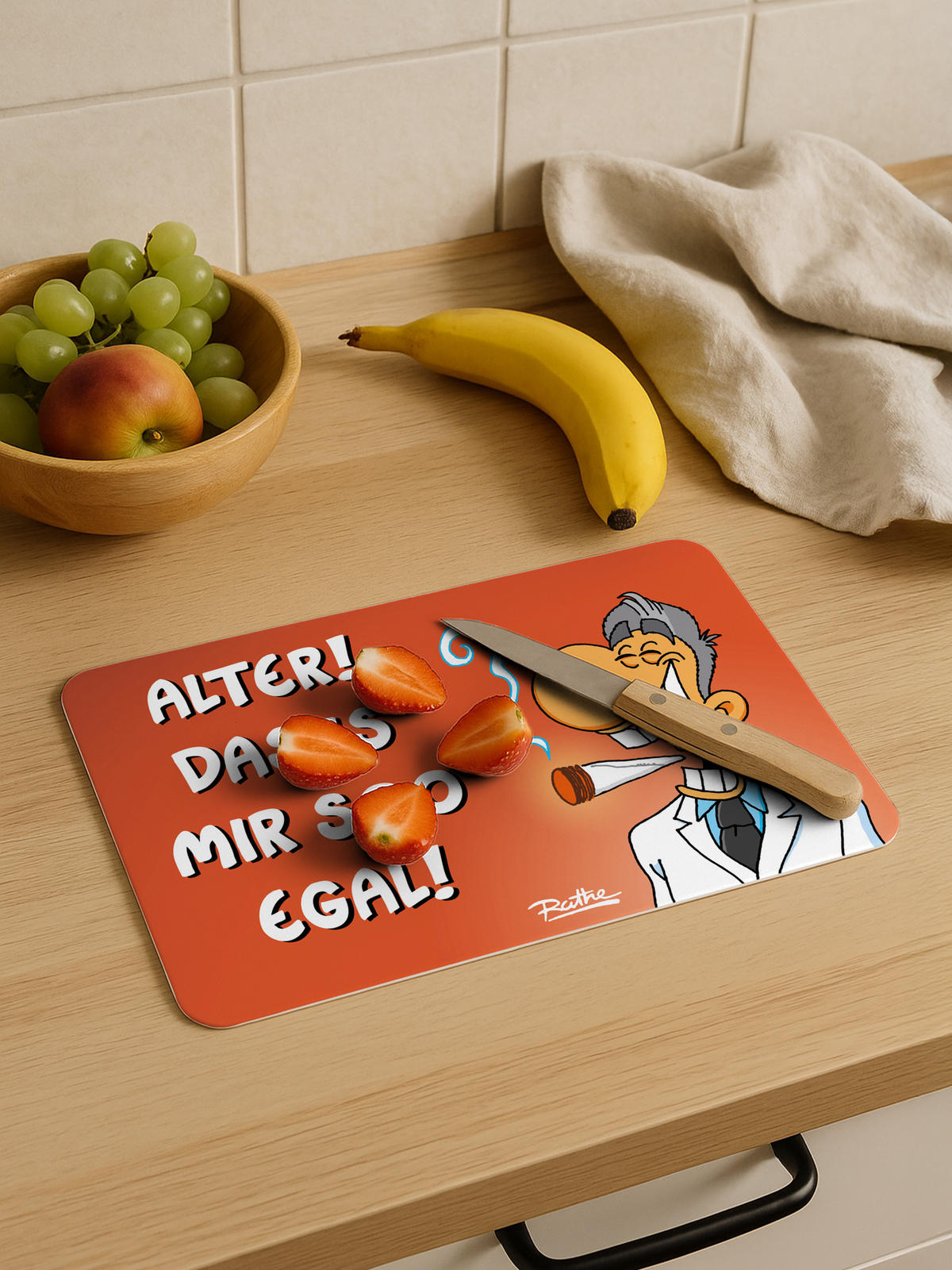 BRETTCHEN Ralph Ruthe Ater! Das ist mir soo egal! Rot 14,5 x 23,5 cm - Multicolor, Kunststoff (14.5/23.5cm) - United Labels