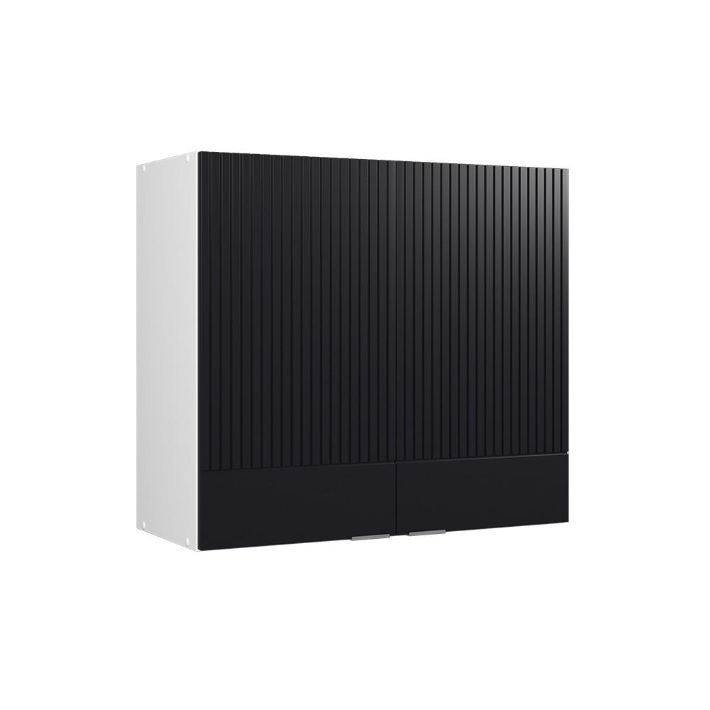 KÜCHENSCHRÄNKE Fame-Line, Schwarz gestreift, 80 cm - Schwarz/Weiß, Holzwerkstoff (80/72/34.1cm) - Vicco