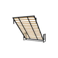 WANDBETT Morphy Classik Modulares SizeFlex- und TypeFlex-System - 140x200 Vertikal - Schwarz, Holz/Metall (140/200cm) - WallBedKing