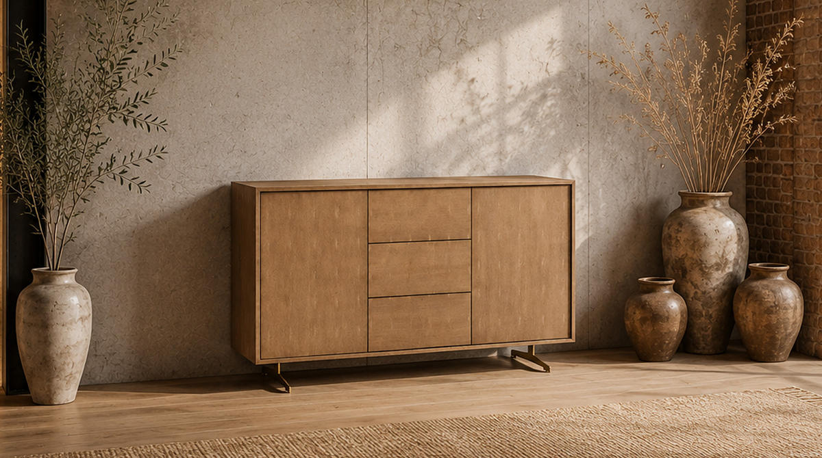 SIDEBOARD GALA Gold Holz - Goldfarben, Holz/Holzwerkstoff (140/85/40cm) - KAWOLA