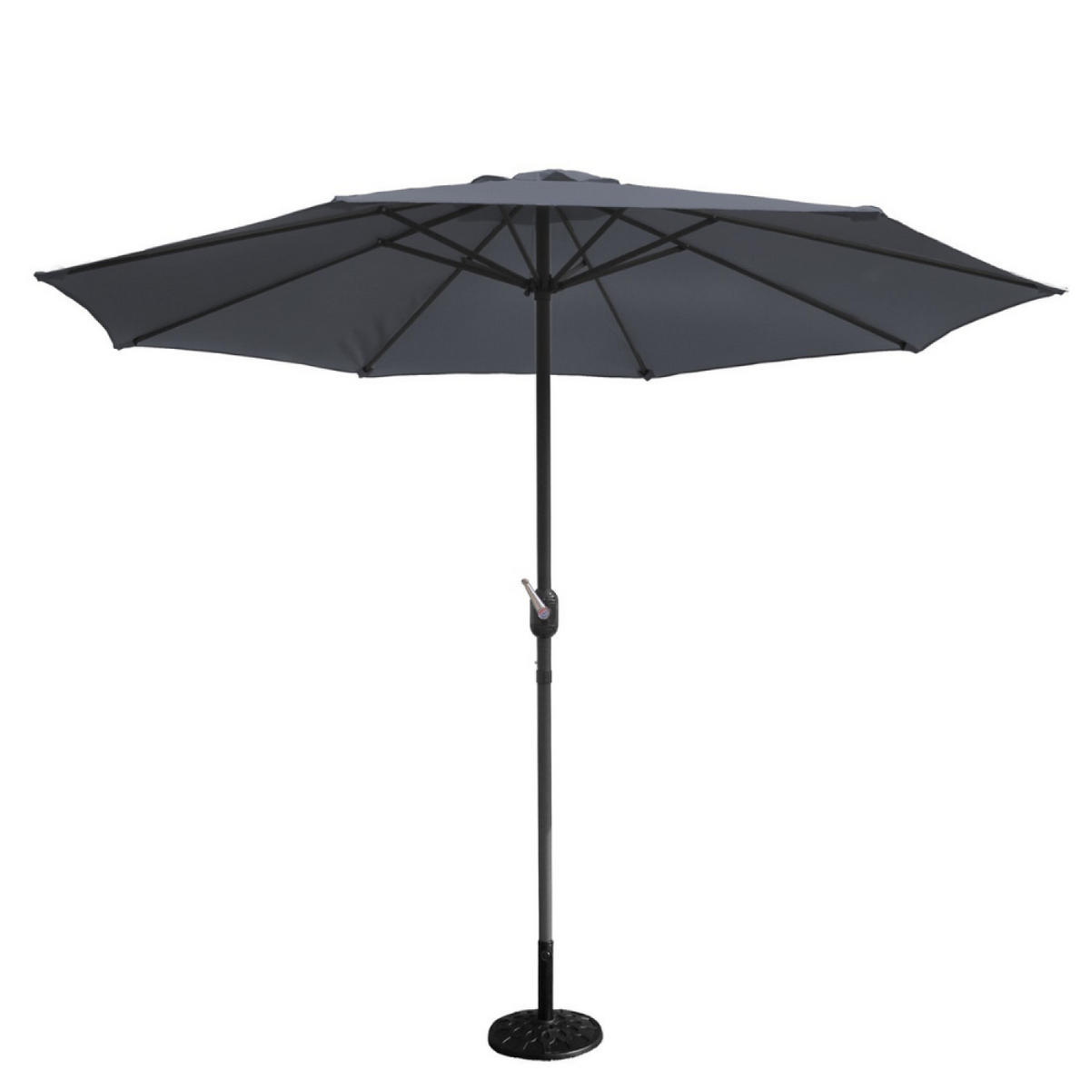 SONNENSCHIRM figari grau rund 2 7 x 2 7 cm gerade - Grau, Metall (270/270cm) - Concept Usine