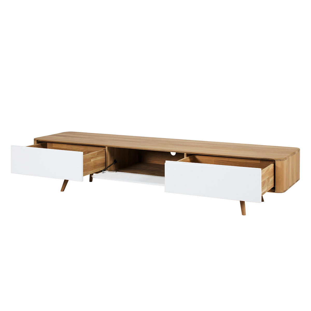 TV-LOWBOARD - Wildeiche teilmassiv - Wildeiche, Holzwerkstoff (225/45/42cm) - home24