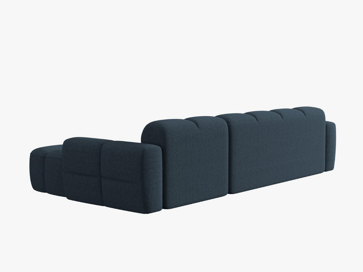 ECKSOFA rechts Lisa aus strukturiertem Stoff dunkelblau 4 Sitzplätze - Dunkelblau, Textil (170/310cm) - Micadoni