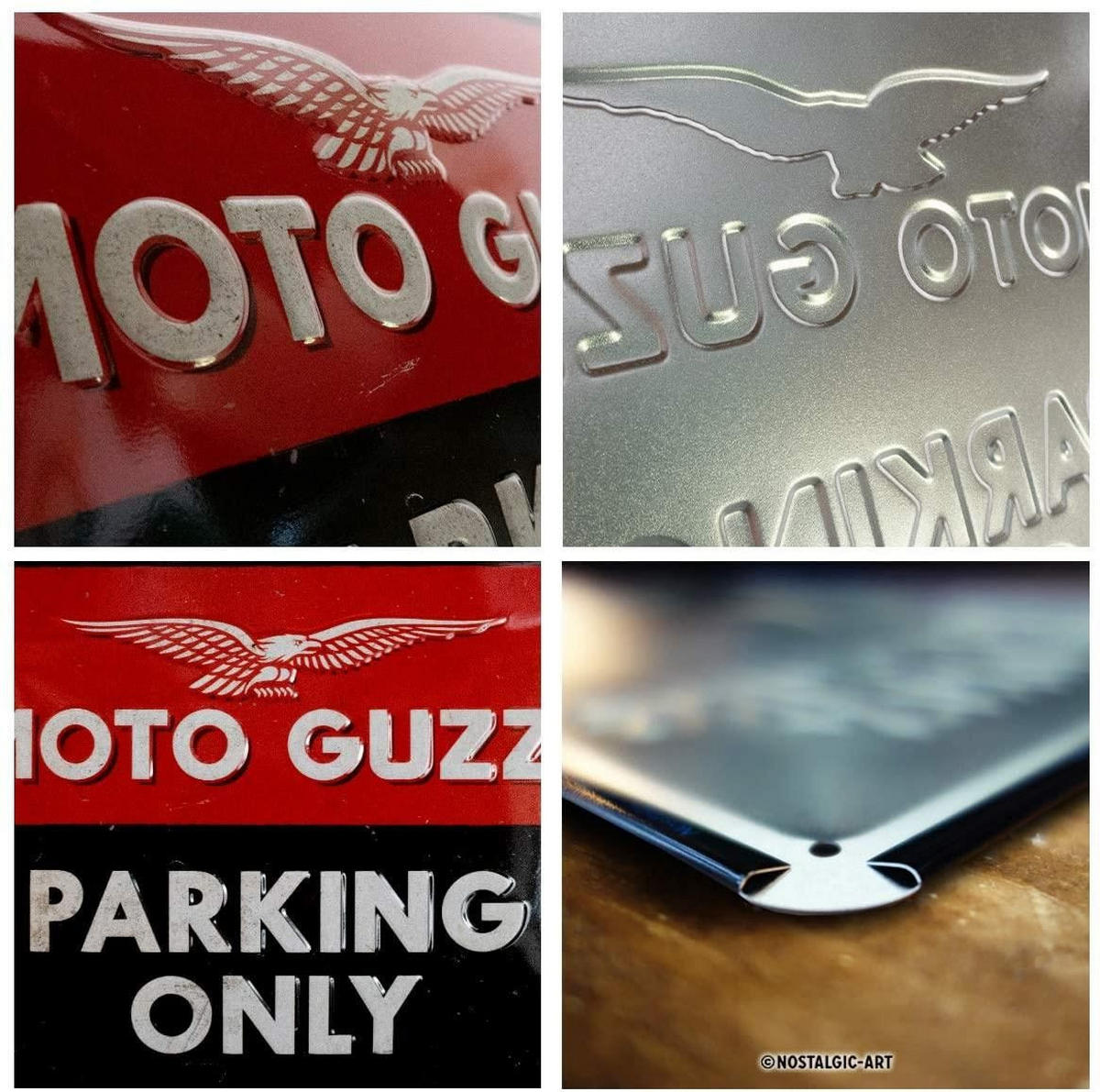 BLECHSCHILD 15/20 cm Moto Guzzi Moto Guzzi Parking Only - Multicolor, Metall (20/15/0.5cm) - Nostalgic-Art
