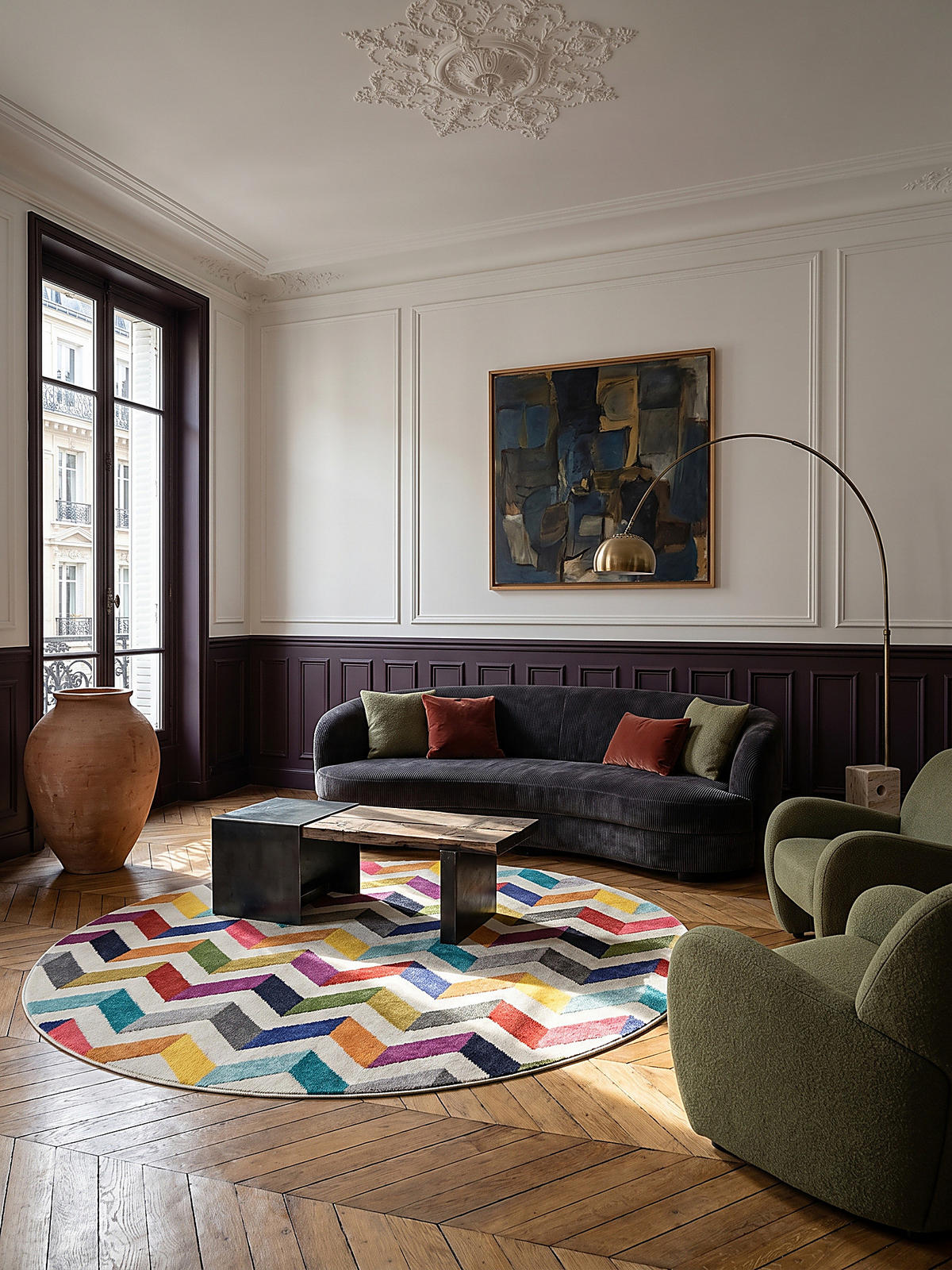 TEPPICH MEON Ø 160 cm - Multicolor, Textil (160/160cm) - KADIMA DESIGN