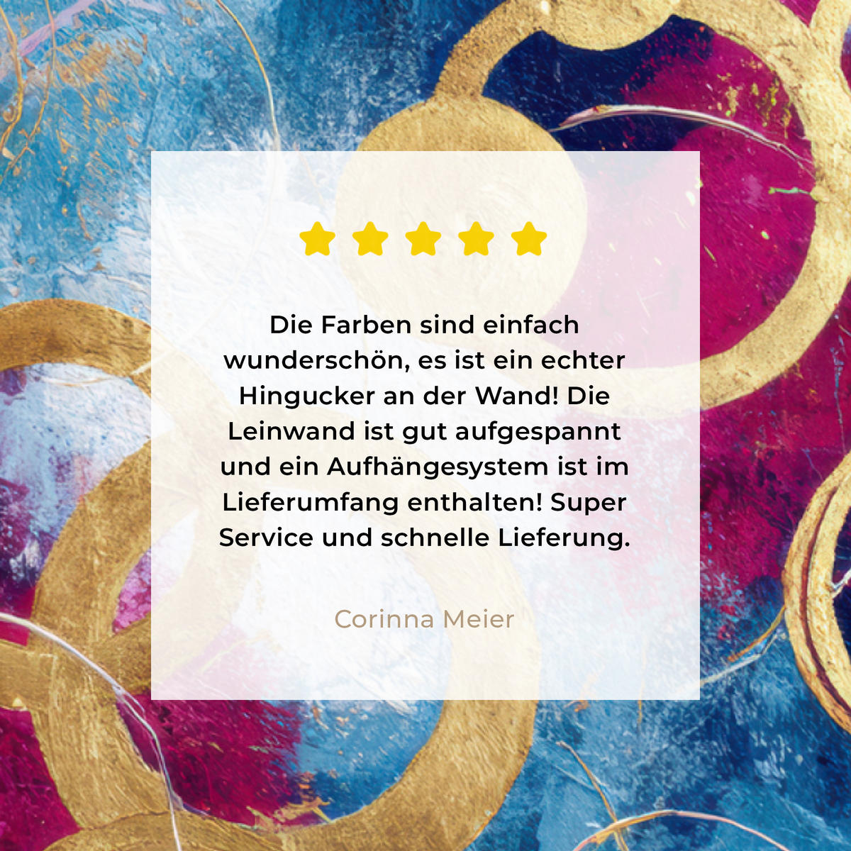 LEINWANDBILD Kreise - Gold - Abstrakt Wandbilder 80x60 cm - Blau, Textil (80/60cm) - MuchoWow