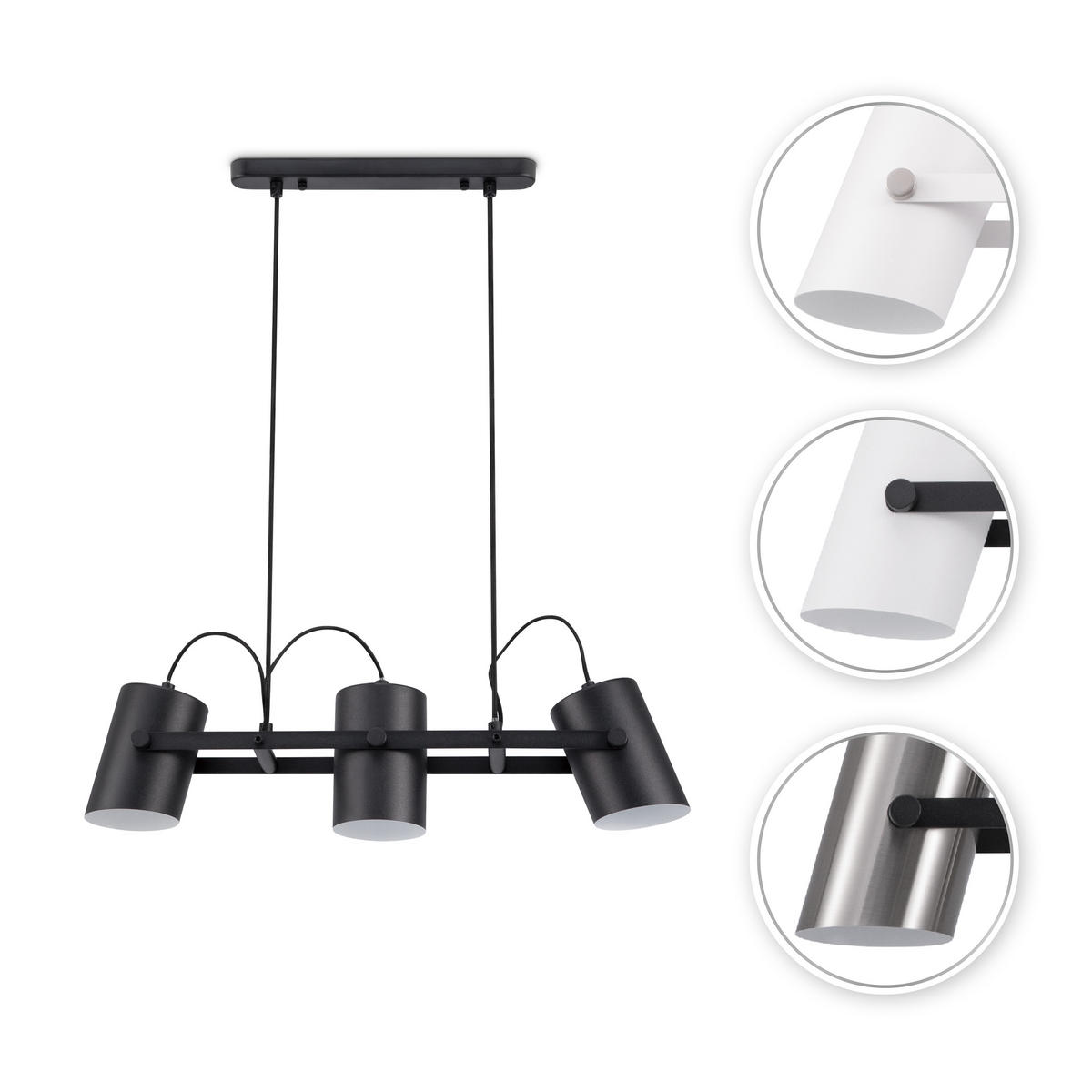 PENDELLEUCHTE Karl - Schwarz, Metall (67.2/13/20.7cm) - Paco Home