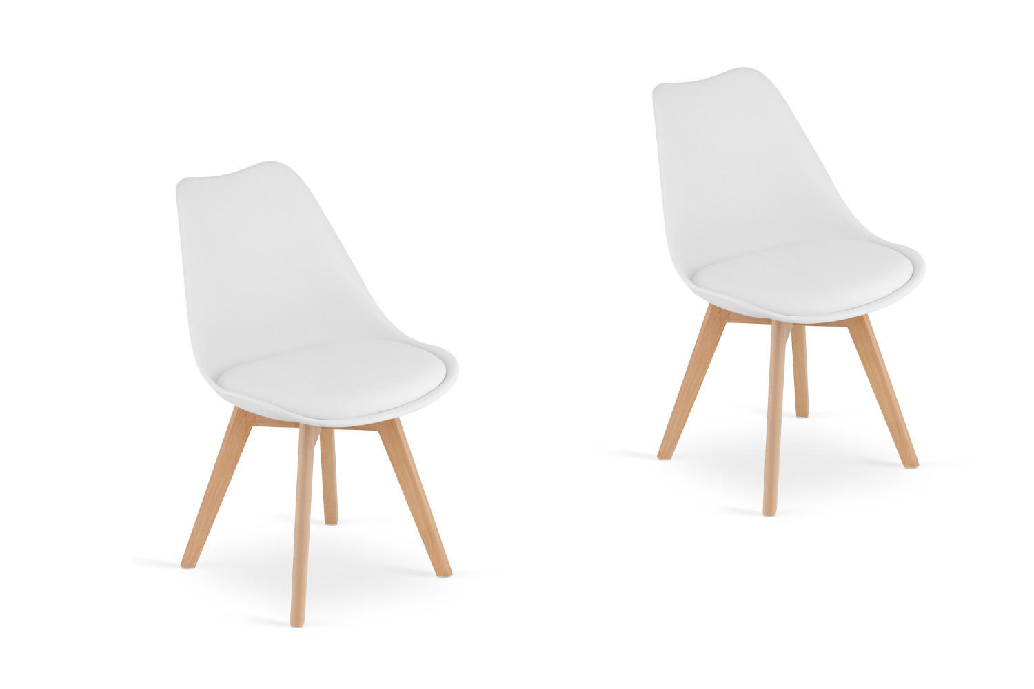 ESSZIMMERSTUHL Lars (2er Set) - Weiß/Naturfarben, Holz/Textil (49/82/49cm) - Home Collective