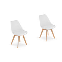 ESSZIMMERSTUHL Lars (2er Set) - Weiß/Naturfarben, Holz/Textil (49/82/49cm) - Home Collective