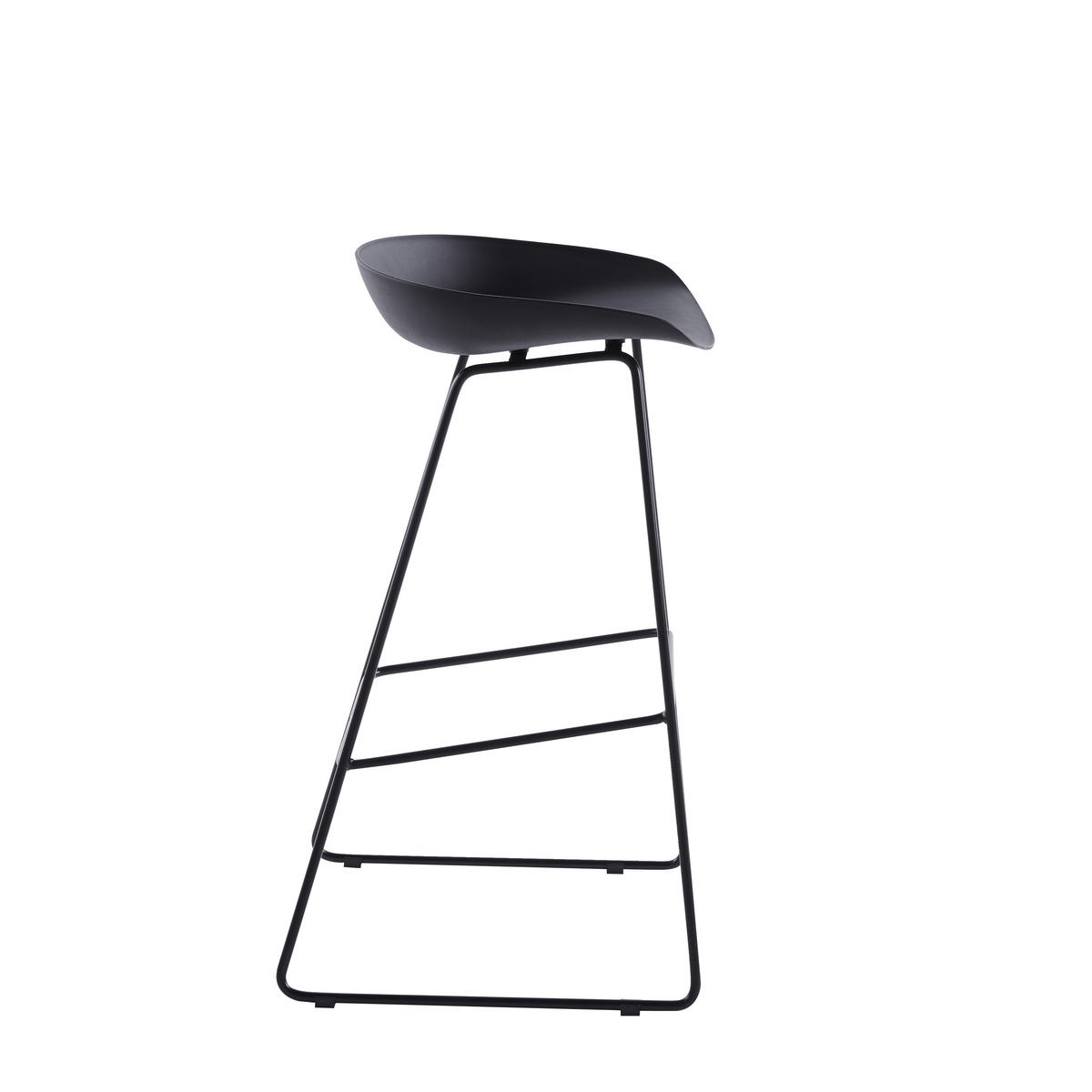 BARHOCKER 4er-Set Metall Schwarz - Schwarz, Metall (42/82/42cm) - Nordlys