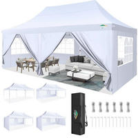 FALTPAVILLON 3x6m Weiß mit 6 Seitenteilen Wasserdicht UV-Schutz - Weiß, Textil (300/297/600cm)