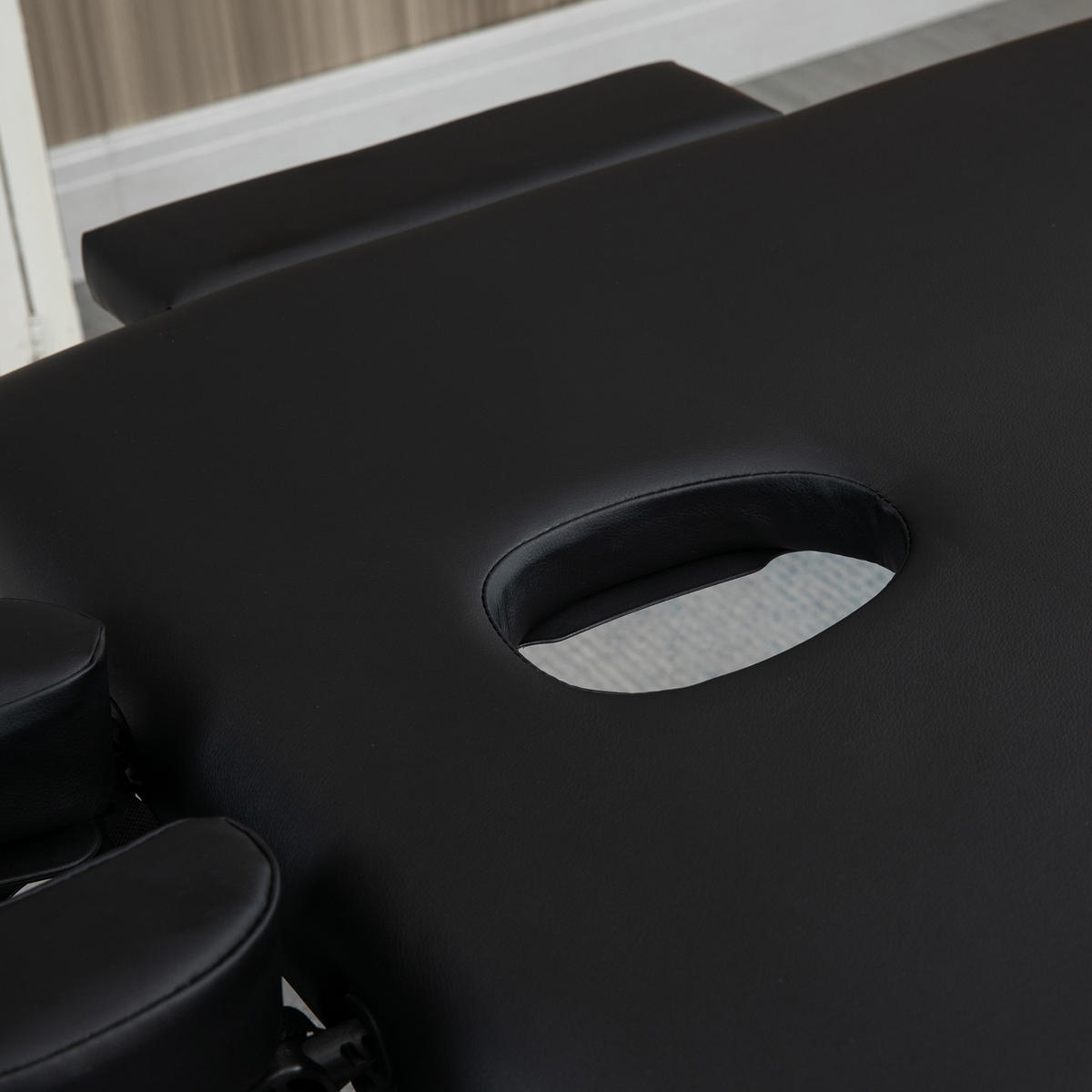 MASSAGELIEGE klappbar Massagebett max. 130 kg Belastbar Kunstleder, Schwarz - Schwarz, Metall (70/82/185cm) - HOMCOM
