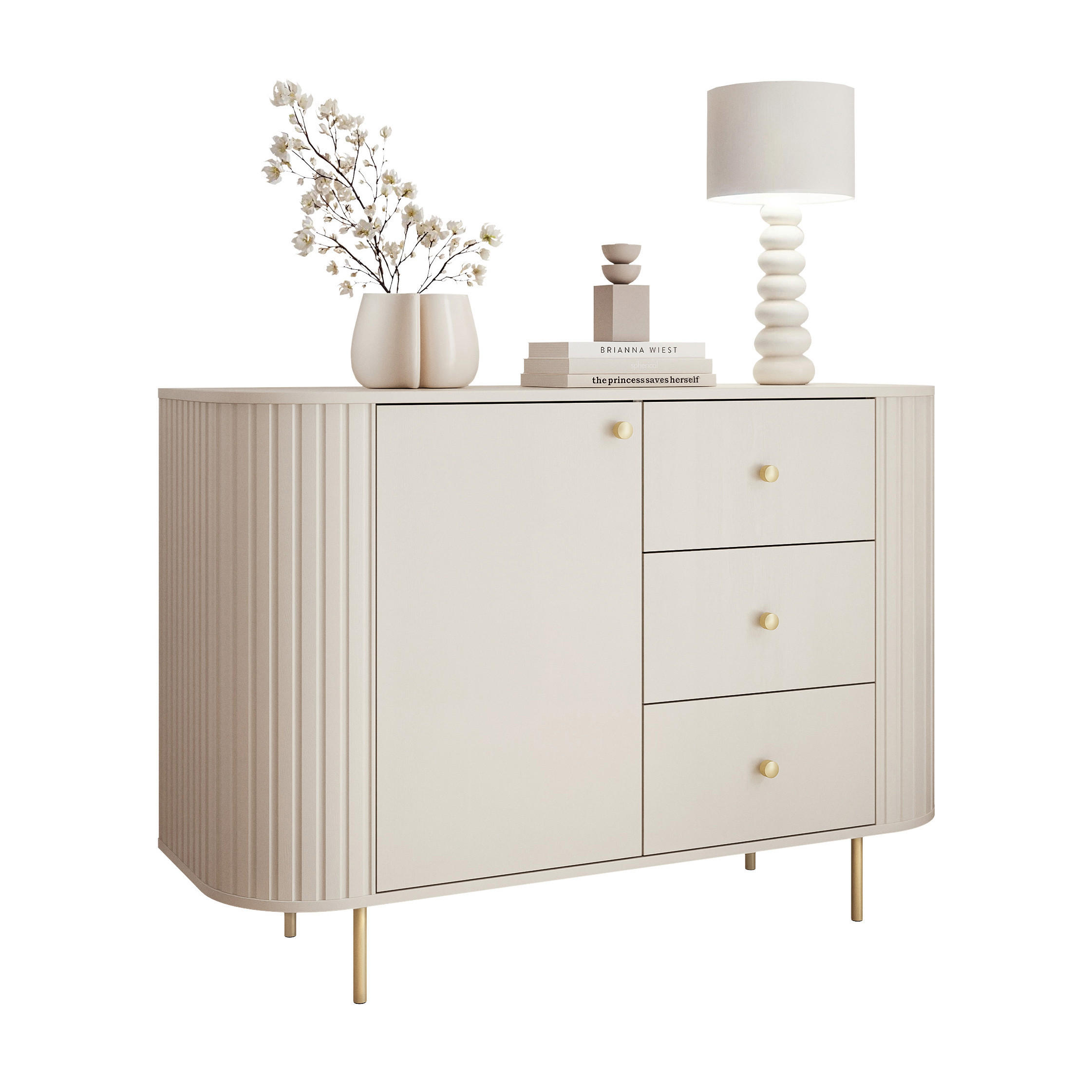 Idohome Kommode Beige 123x85x42 cm