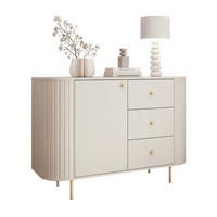 KOMMODE OVALINE 123 cm, 3 Schublade(n) Beige - Beige, Holzwerkstoff/Metall (123/85/42cm) - Idohome