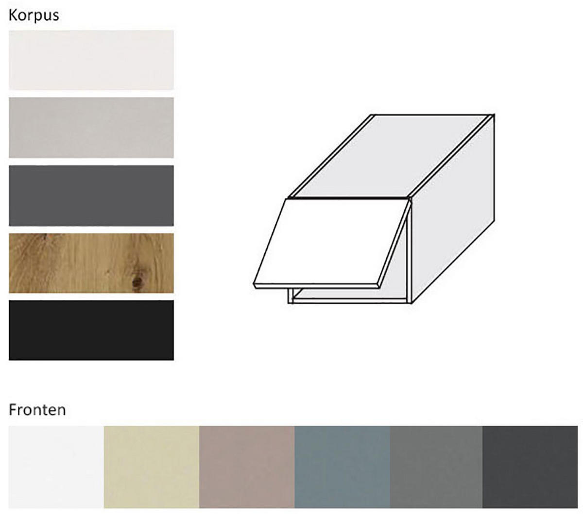 KLAPPHÄNGESCHRANK Kvantum W6B/40 Dust Grey Matt / Eiche Artisan Matt 40 / 59 / 36cm - Eiche Artisan/Grau, Holz/Holzwerkstoff (40/36/59cm) - Feldmann-Wohnen